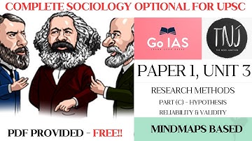 Sociology Optional for UPSC CSE | P1, U3, (c) - Hypothesis, Reliability & Validity