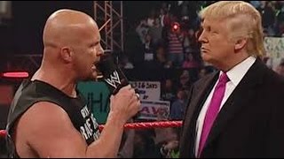Stone Cold attacking Donald Trump, president of America