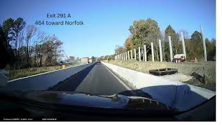 Route 64 Exit 291 A toward Norfolk; Driving with Miss Cindy driver instruction
