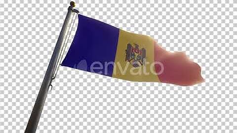 Moldova Flag on a Flagpole with Alpha-Channel | Motion Graphics - Envato elements