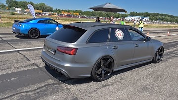 Audi RS6 Avant C7 with Milltek Straight Pipes! REVS & DRAG RACE!