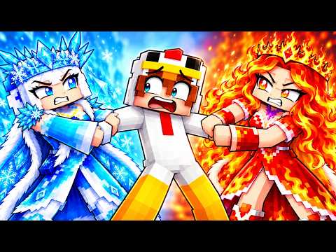 ICE PRINCESS vs FIRE PRINCESS CRUSH on SHADO in Minecraft!
