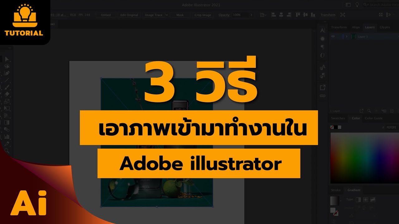 รวม โปรแกรม adobe  Update New  3 วิธีเอาภาพเข้ามาในโปรแกรม Adobe illustrator : How to import photo to illustrator