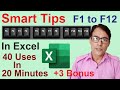 Smart tips and trick in excel | All Uses of Functional keys in excel | Shortcuts F1 to F12 in excel