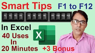 Smart tips and trick in excel | All Uses of Functional keys in excel | Shortcuts F1 to F12 in excel