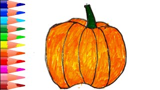 How To Draw A Pumpkin Step By Step 🎃 Pumpkin Drawing Easy