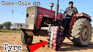Coca Cola vs Tractor Tyre Experiment || Coca Cola Bottles Survive Or Not || Experiment King