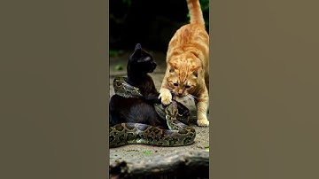 Cat Trapped by Python Saved with 528Hz Healing Frequency 🐍✨ | Abundance Rescue #shorts #cat