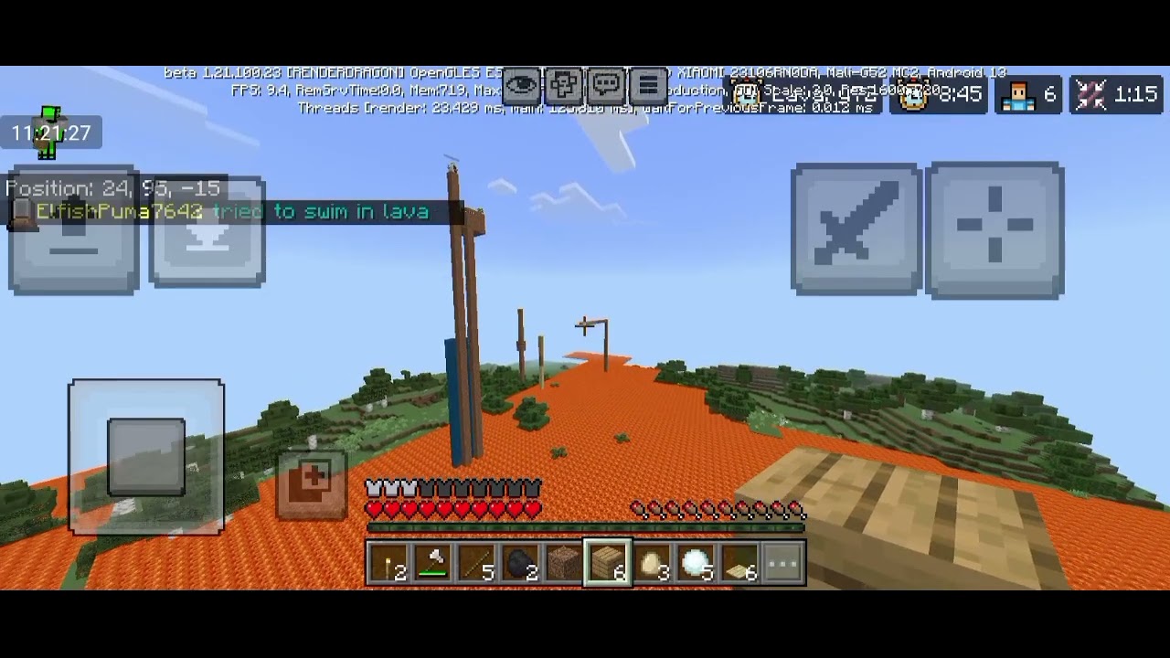 Playing lava survival 