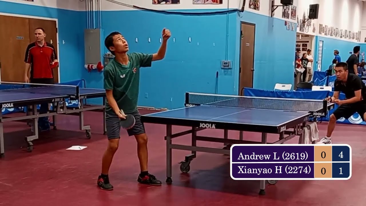Andrew Liu (2619) vs He Xianyao (2274) at ICC TT League on 8-6-2022