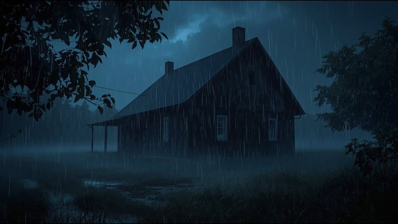 Calming Rainstorm at Night – Sleep Instantly with Heavy Rain on Roof