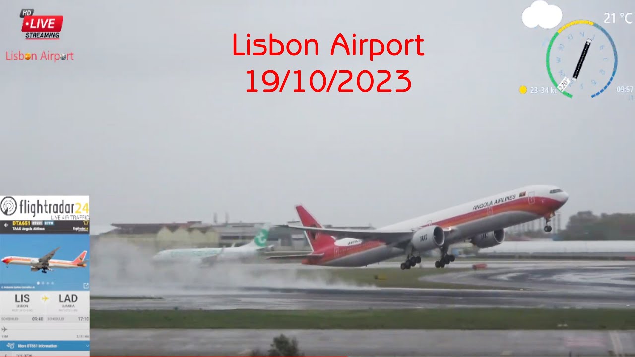 🔴 Live STORM Aline at Lisbon Airport 19/10/2023