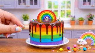 Miniature Rainbow Chocolate Cake How To Make Tasty Miniature Chocolate Cake l Mini Cooking ASMR