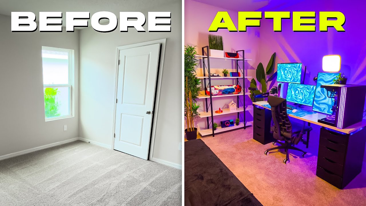 Empty Setup Transforming My EMPTY Room To My Dream Setup Room! - YouTube