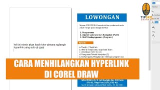 Cara menghilangkan (menonaktifkan) auto hyperlink pada text di Corel draw