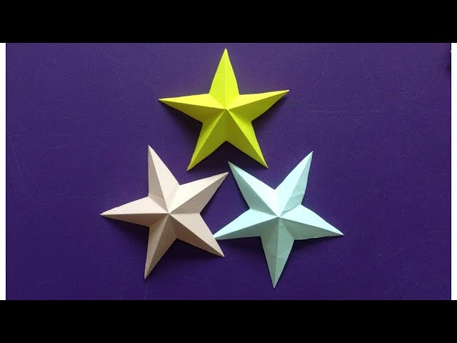 How to make a 3D paper star | Easy origami stars for beginners making | DIY-Paper Crafts class=