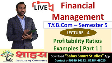 Financial Management | Ratio Analysis || Lect 4 Profitability Ratio Solution [Part1] #msu #tybcom