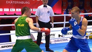 Round of 16 (63kg)  GARSIDE Harry (AUS) vs POPOV ILIA (RUS) /AIBA World 2019