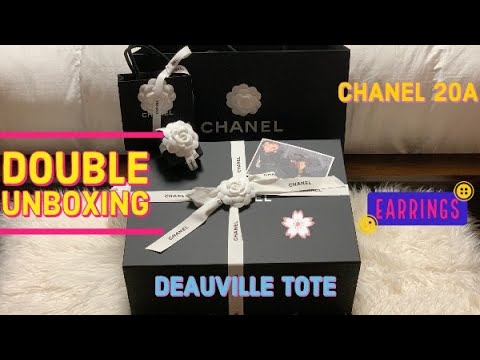 20A Chanel Deauville Shopping tote Sequin Black Unboxing