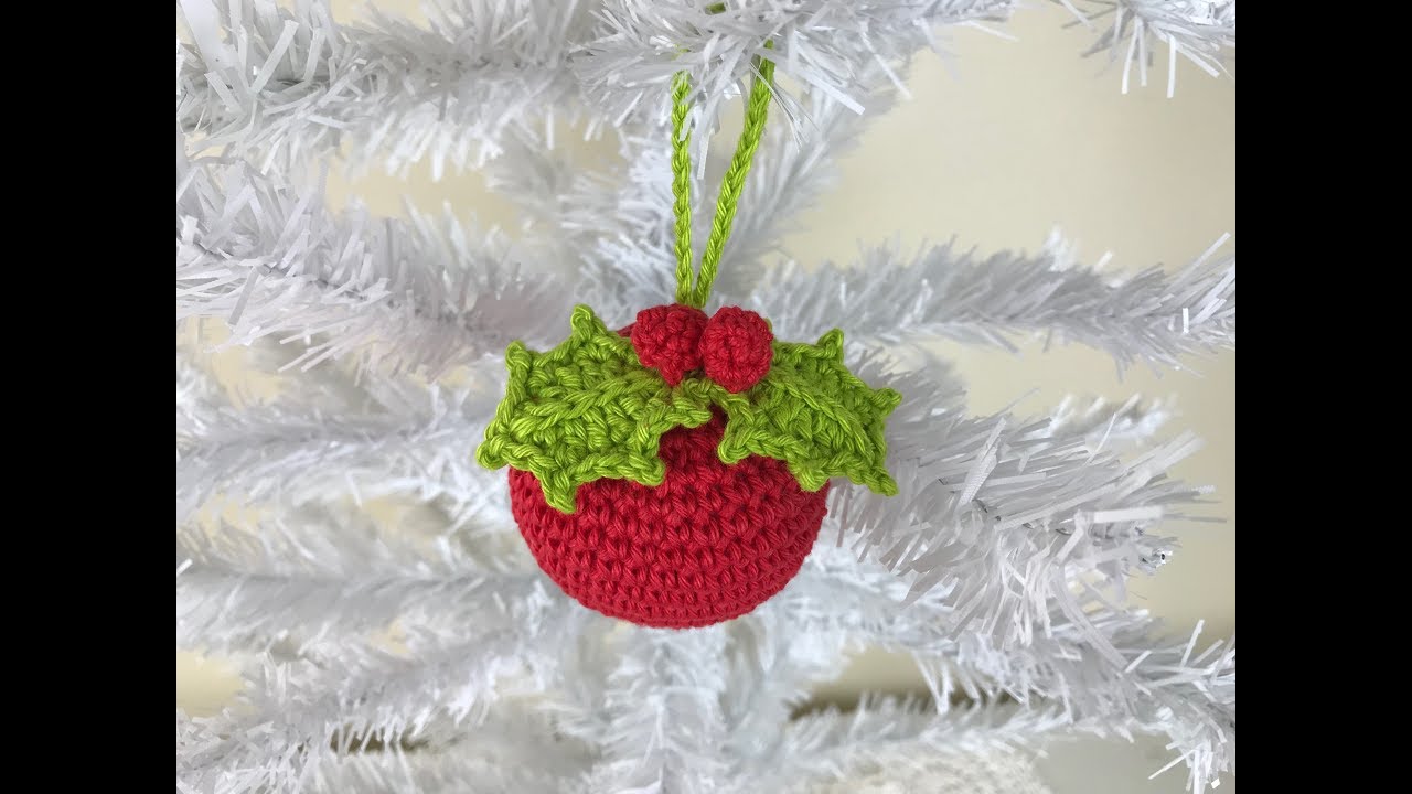 Bola de Crochê para Enfeitar Árvore de Natal