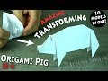 Origami transforming pig  10 models in one