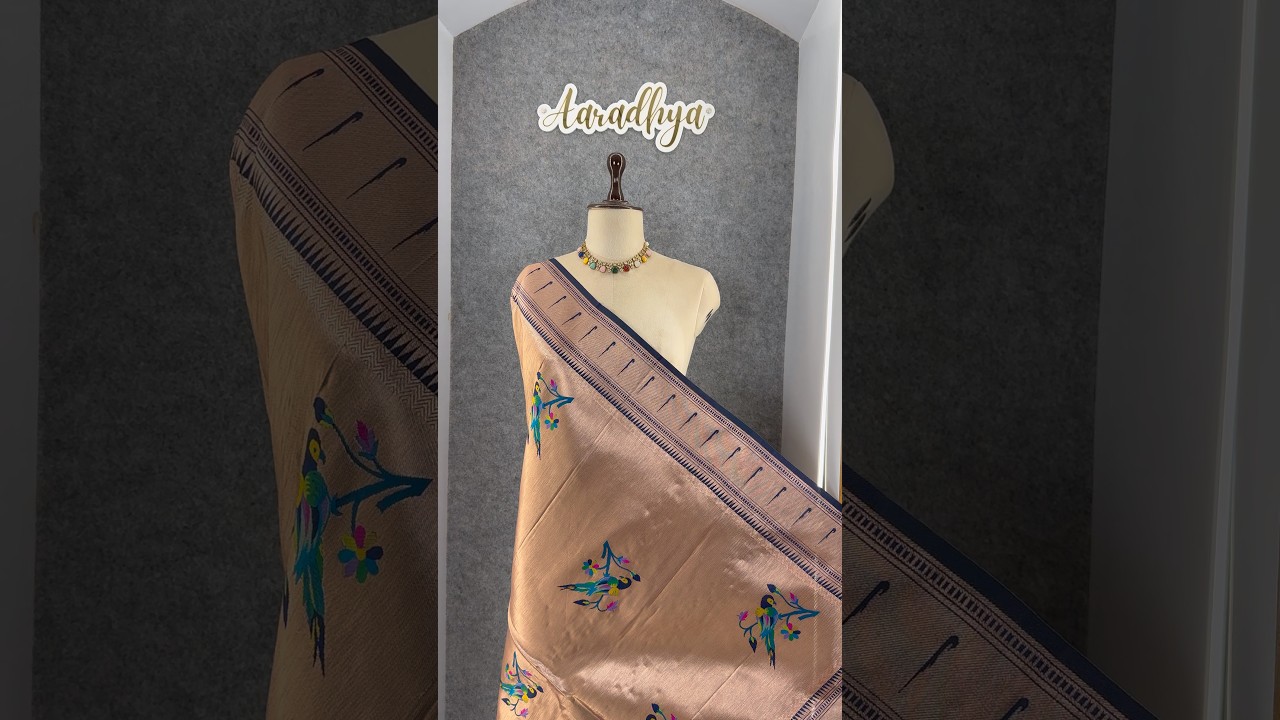 Pure Fully Zari Woven Parrot Motif Paithani Dupatta