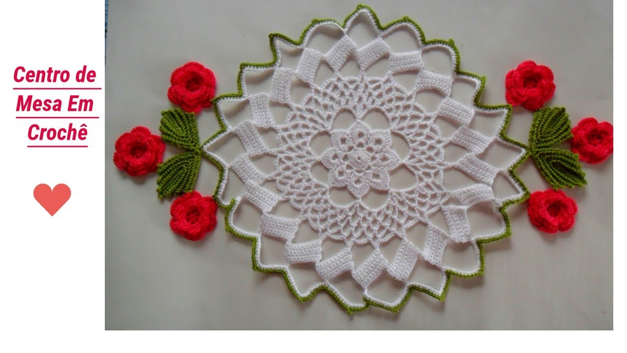 CENTRO DE MESA EM CROCHÊ COM FLORES PARTE 2