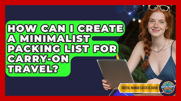 How Can I Create A Minimalist Packing List For Carry-on Travel? - Digital Nomad Success Guide