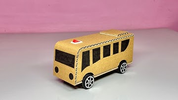 How to make mini cardboard bus with drone motor and small cell // cardboard se bus kaise banaye.
