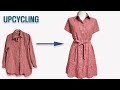 DIY  안입는 셔츠로 쉽게 원피스 만들기 /Upcycling  Shirt/셔츠 리폼/치마/남방/Making easily Dress/skirt/Refashion