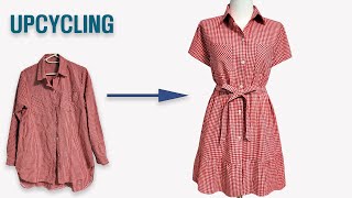 DIY  안입는 셔츠로 쉽게 원피스 만들기 /Upcycling  Shirt/셔츠 리폼/치마/남방/Making easily Dress/skirt/Refashion