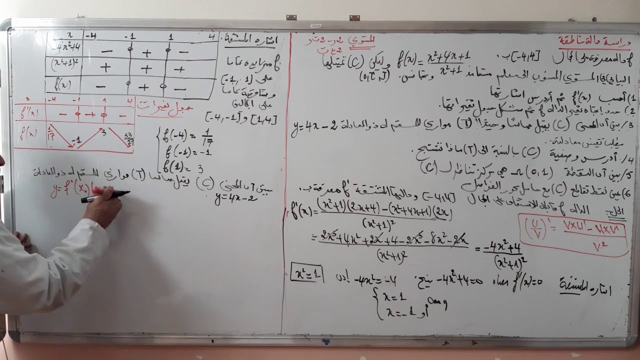 دراسة دالة ناطقة للسنة الثانية ثانوي (رياضيات)