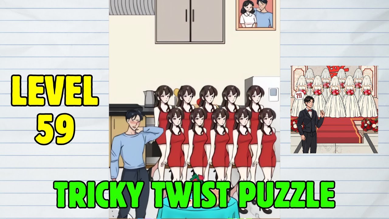 Tricky Twist Puzzle Game Level 59: Help the Man Hide the Secret