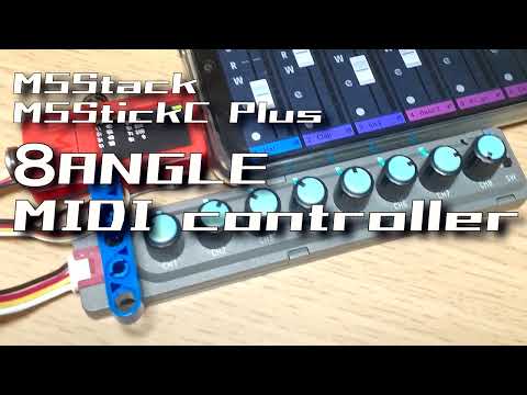 Make a wireless MIDI controller with 8 knobs / UNIT 8Angle, M5StickC Plus