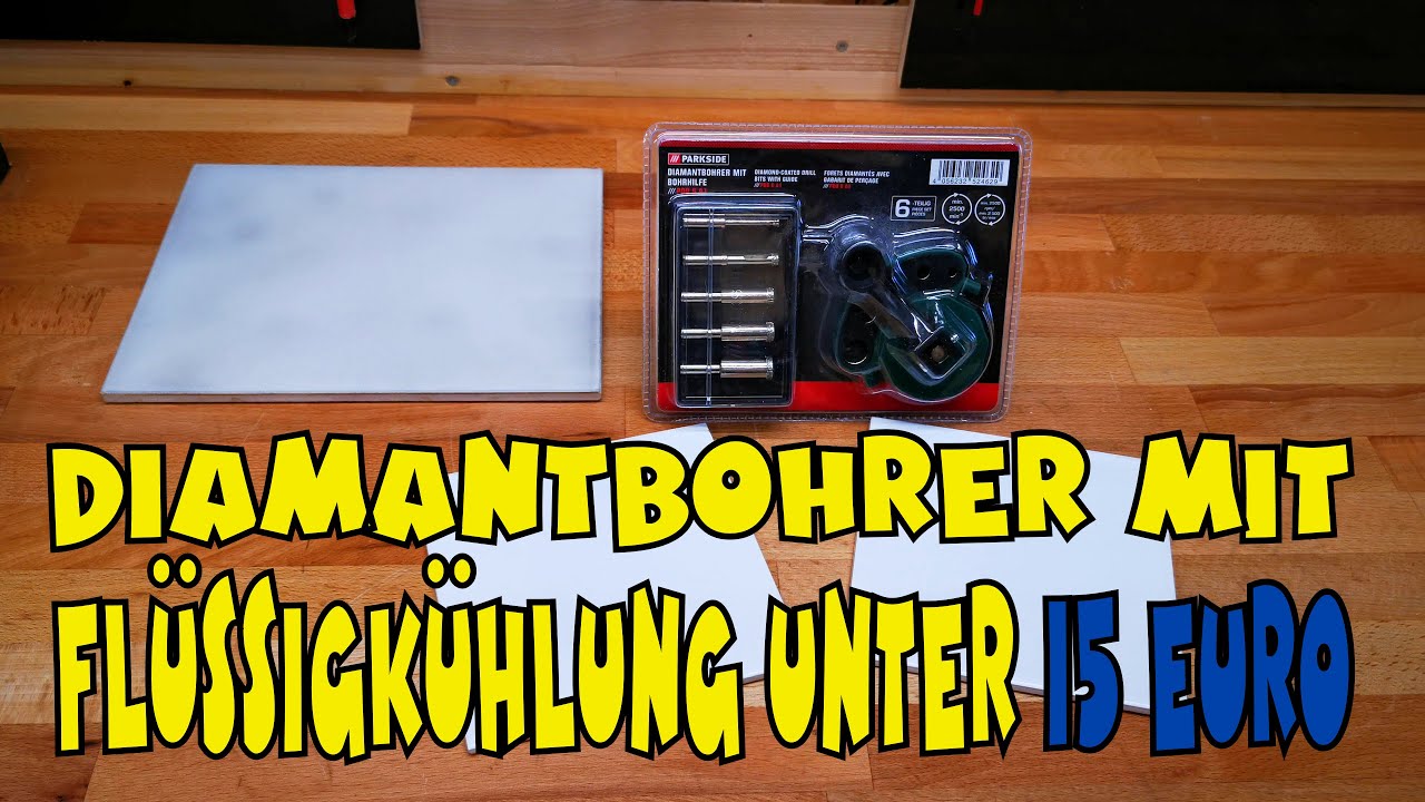 Anwendung: Lidl - PARKSIDE® Diamantbohrer mit Bohrhilfe PDB 6 A1 - YouTube