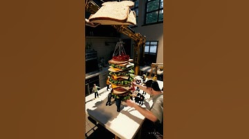 When humans and tiny workers make giant sandwiches #shorts #tinyworkers #metaworld #ai