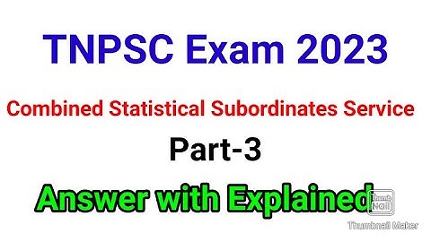 Tnpsc Combined Statistical subordinates service exam tentative Answer key 2023/statistics exam 2023