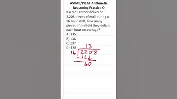 ASVAB/PiCAT Arithmetic Reasoning Practice Test Q: Long Division #acetheasvab with #grammarhero