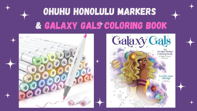 Galaxy Gals an Alcohol Marker Coloring Book by @CreativeCarrah 