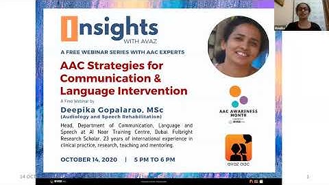 AAC Strategies for Communication and Language Intervention - a Insights with Avaz Webinar