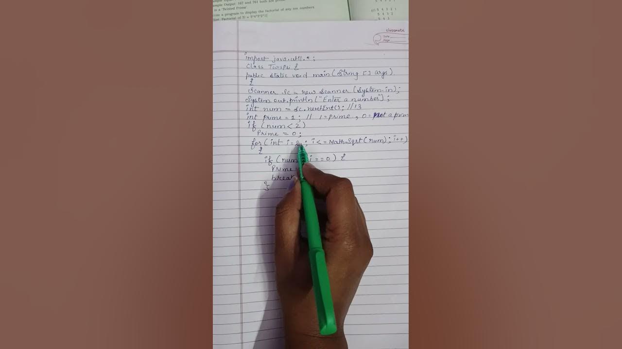 TWISTED PRIME NUMBER PROGRAM IN JAVA - YouTube