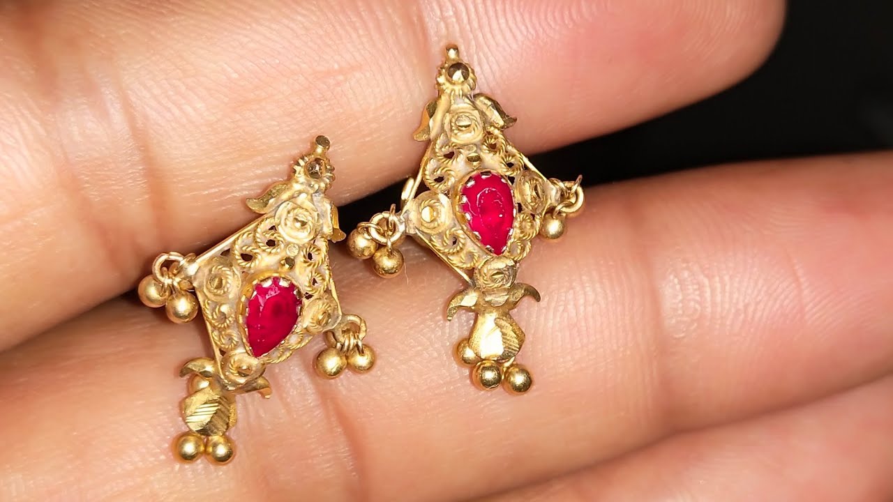 3 Grams Gold earrings daily use 22 carat gold YouTube