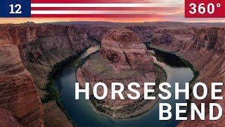 360 VR Busy Sunset at Horseshoe Bend - Best road trip in USA