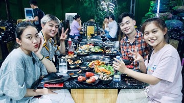 Hình ảnh đời thường của bộ tứ TRƯỜNG SANG, TUYẾT NHUNG, THIÊNG NGÂN, DUY ZUNO rủ nhau đi ăn buffet