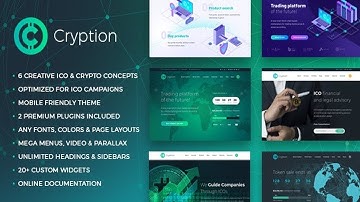 Cryption - ICO, Cryptocurrency & Blockchain WordPress Theme Free Download