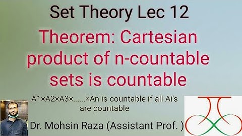 Set Theory lec 12 Cartesian product of n-countable sets is countable