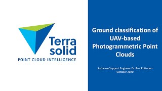 Ground Classification of UAV Based Photogrammetric Point Clouds
