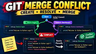 Git Merge Conflict Explained | Create, Resolve & Merge