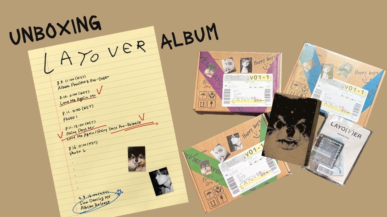 Unboxing: 'LAYOVER' album by V 💿 #V_Layover 