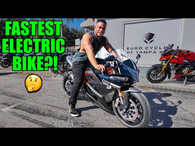 THE FUTURE IS HERE: Energica Ego First Ride u0026 Review 🔋 (Electric Motorcycle) class=